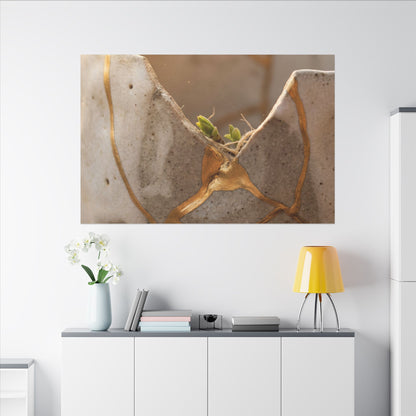 Golden Hour Broken Pottery Canvas Art - Japandi Kanso