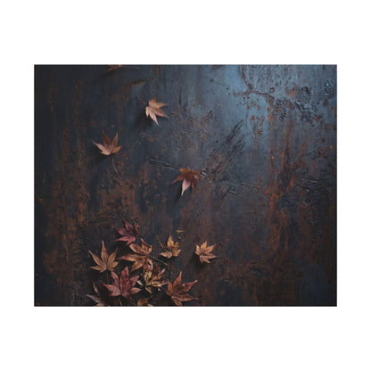 Moonlight Rust Patina Canvas Art - Dark Japandi Mono No Aware