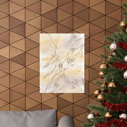 Shadow Play Winter Wall Art Print | Japandi Warm Design