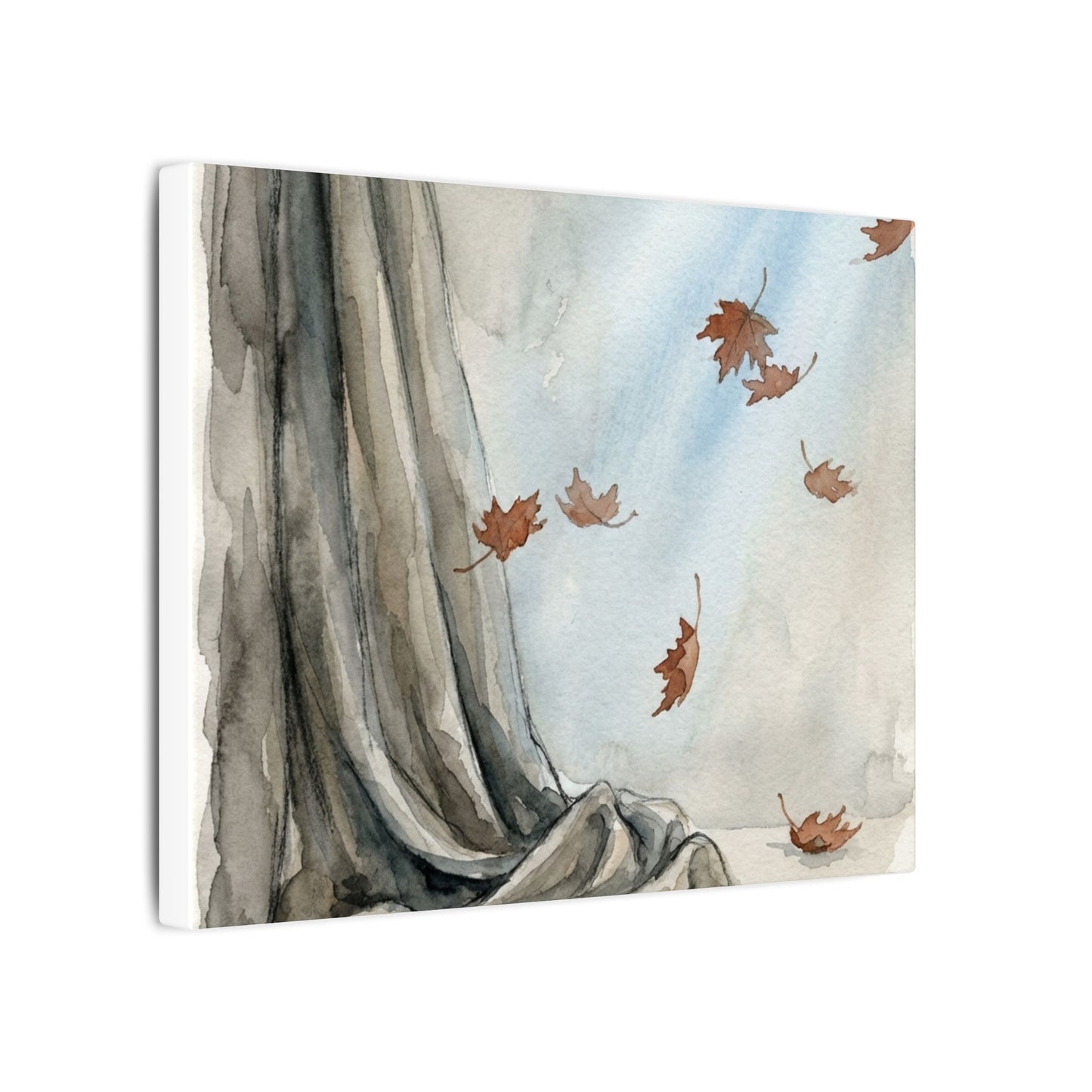 Ma Silk Drape Canvas Art - Japandi Watercolor
