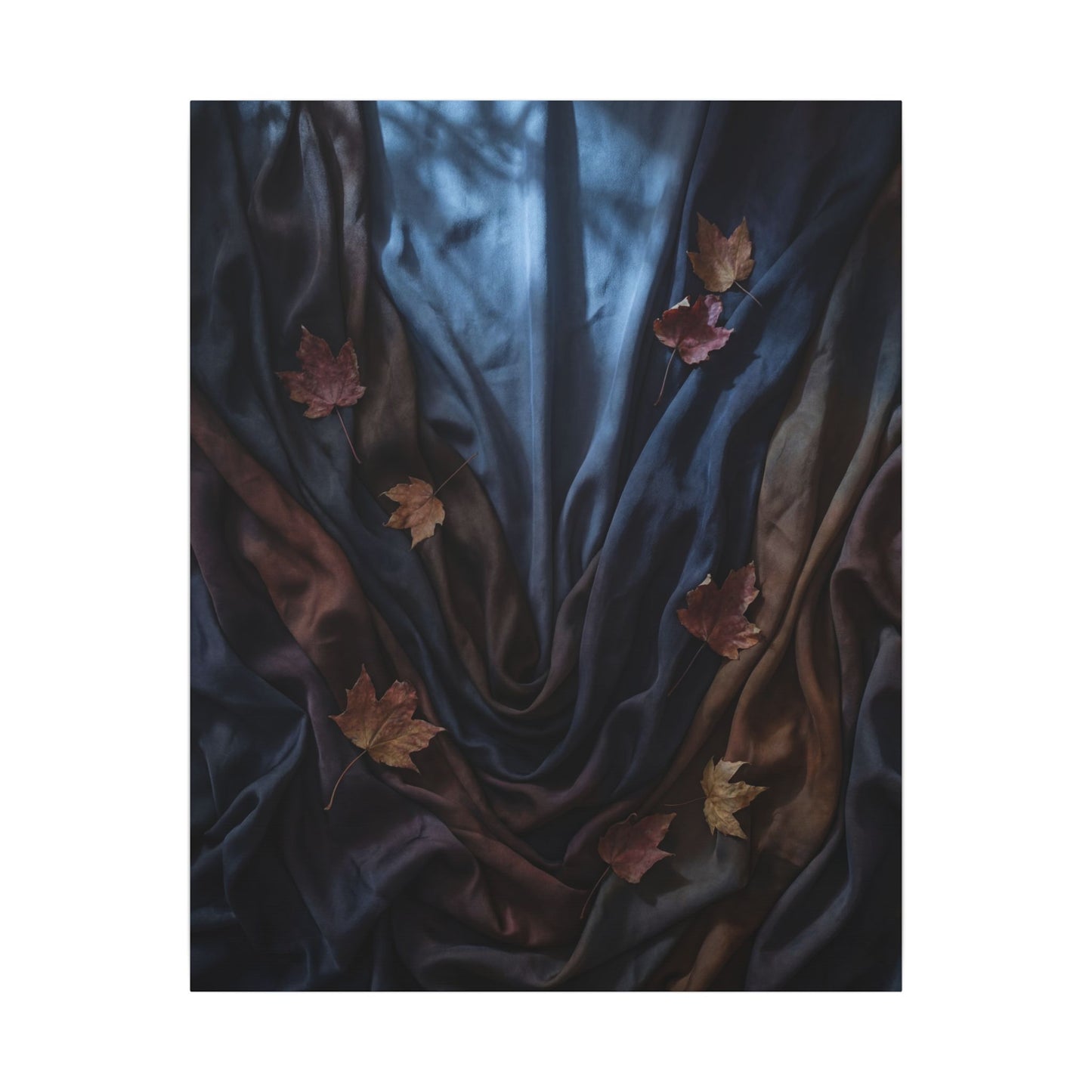 Silk Drape Canvas Art | Autumn Dark Japandi Moody Minimal Art