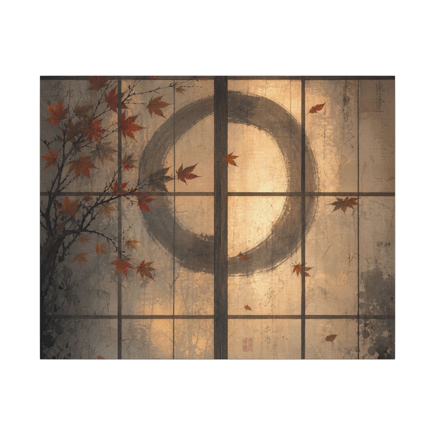 Shoji Screen Texture Canvas Art | Earthy Japandi Art