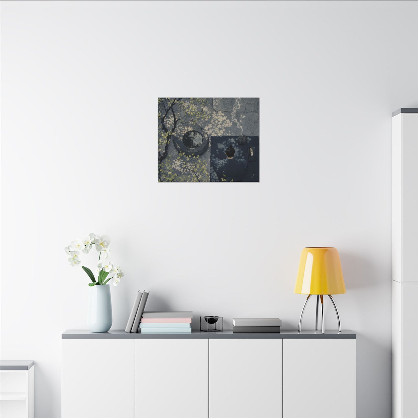 Spring Incense Smoke Ukiyo E Inspired Canvas Art | Tranquil Decor