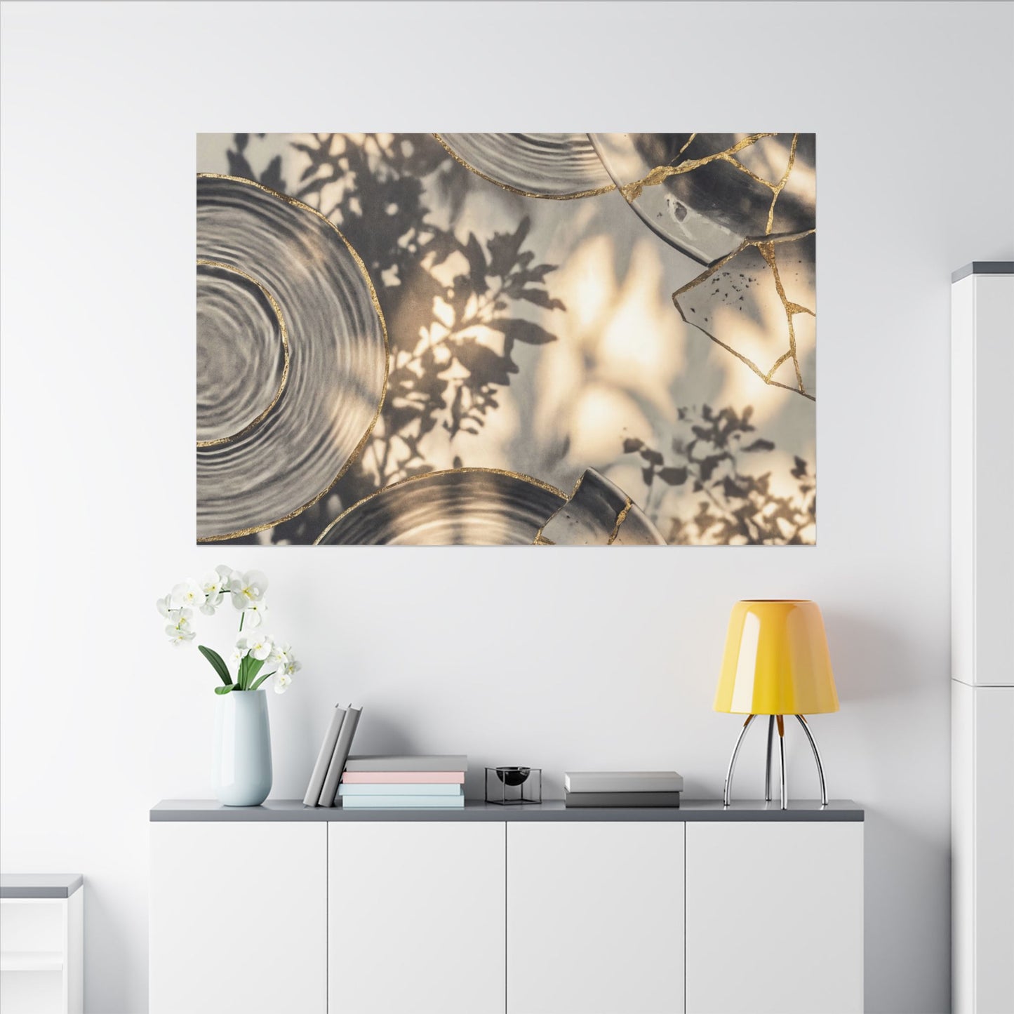 Healing Water Ripple Canvas Art - Gold Vein Kintsugi