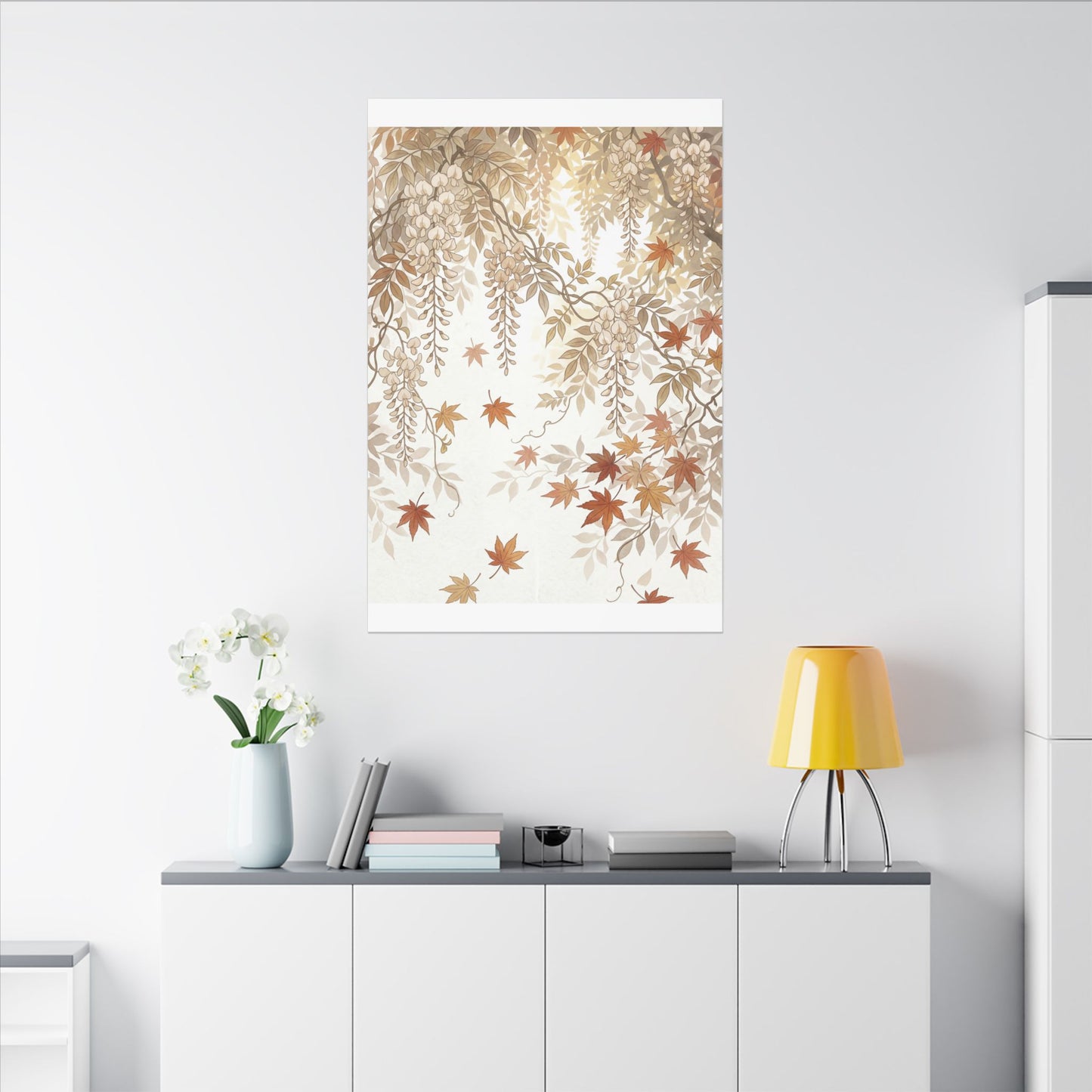 Shibui Wisteria Canvas Art - Japandi Japanese Pattern