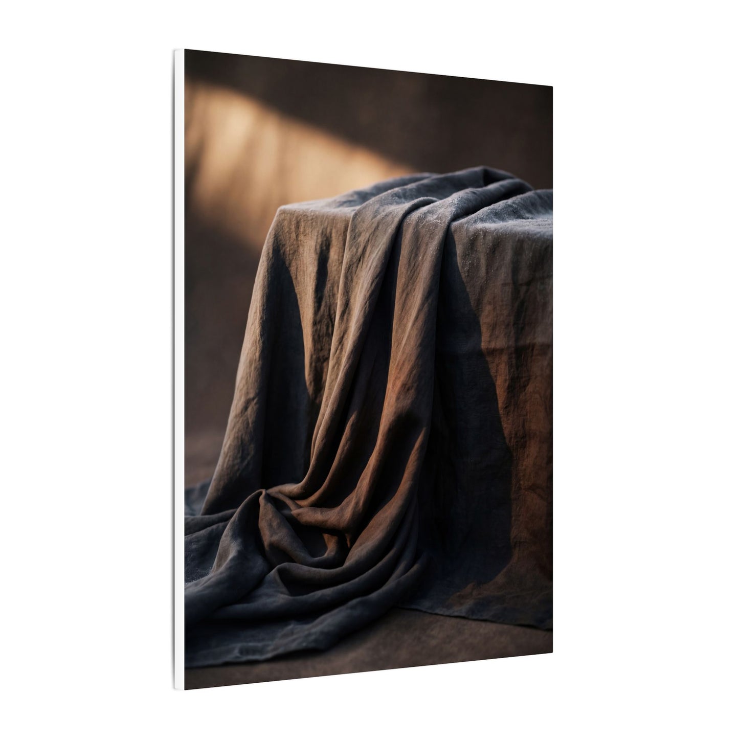 Silk Drape Canvas Art | Winter Dark Japandi Shadow Zen Art