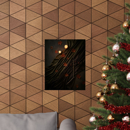 Candlelight Silk Drape Wall Art Print - Dark Japandi Datsuzoku