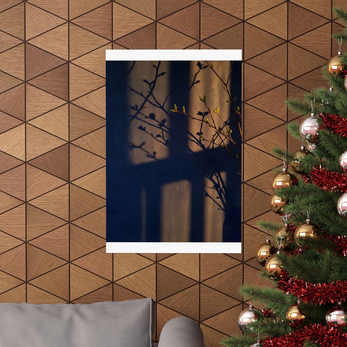 Shibui Shadow Play Wall Art Print - Dark Japandi Shadow Zen