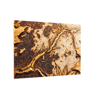 Kintsugi Rust Patina in Golden Hour | Gold Vein Canvas Art