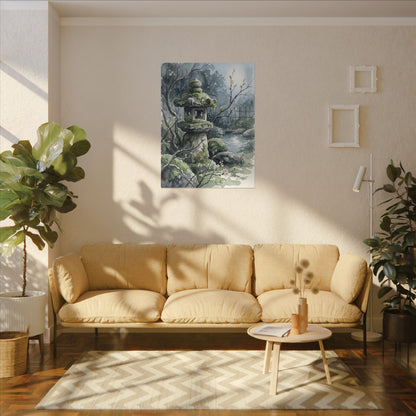 Moonlight Stone Lantern Canvas Art - Japandi Seijaku