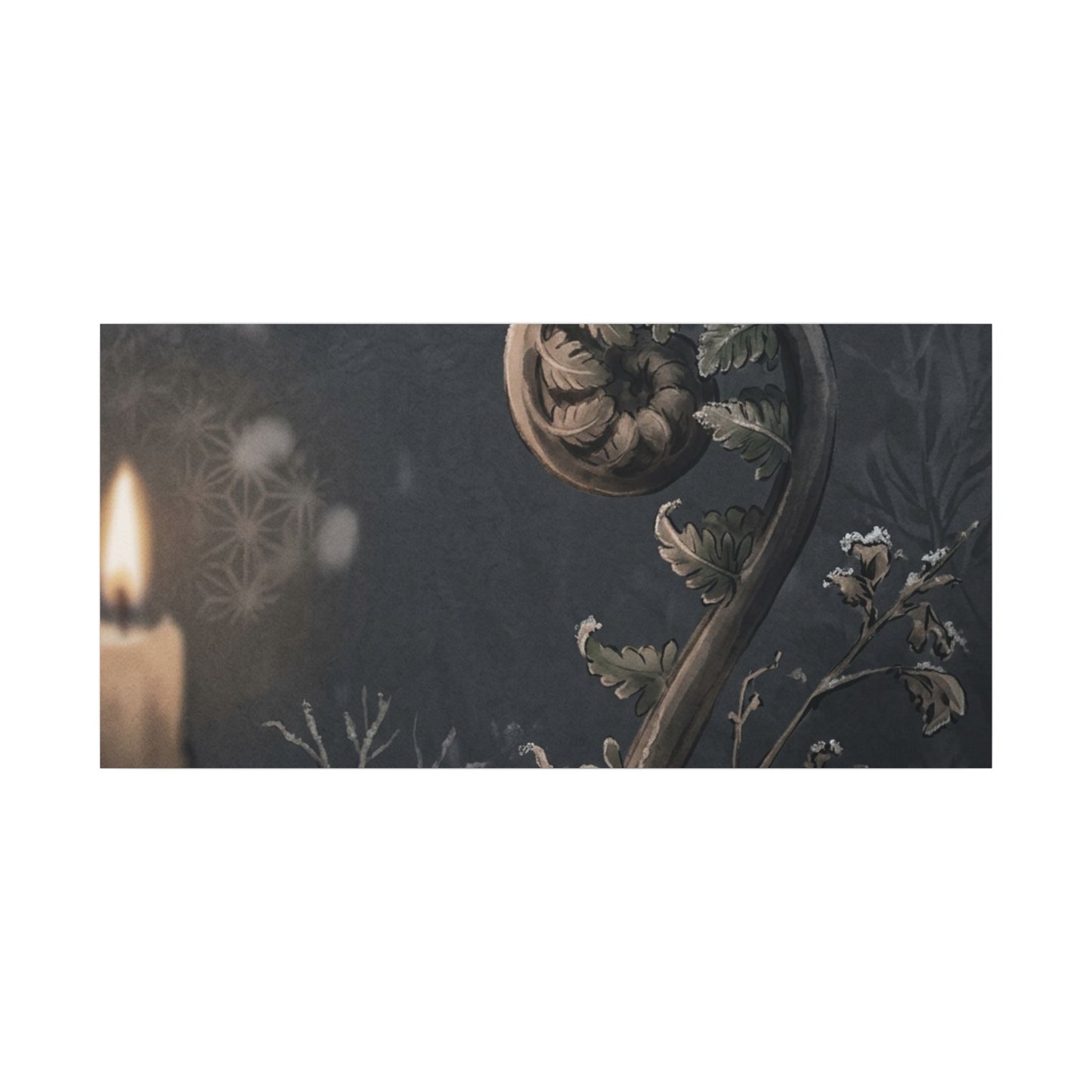 Candlelight Fern Unfurling Canvas Art - Japandi Ma