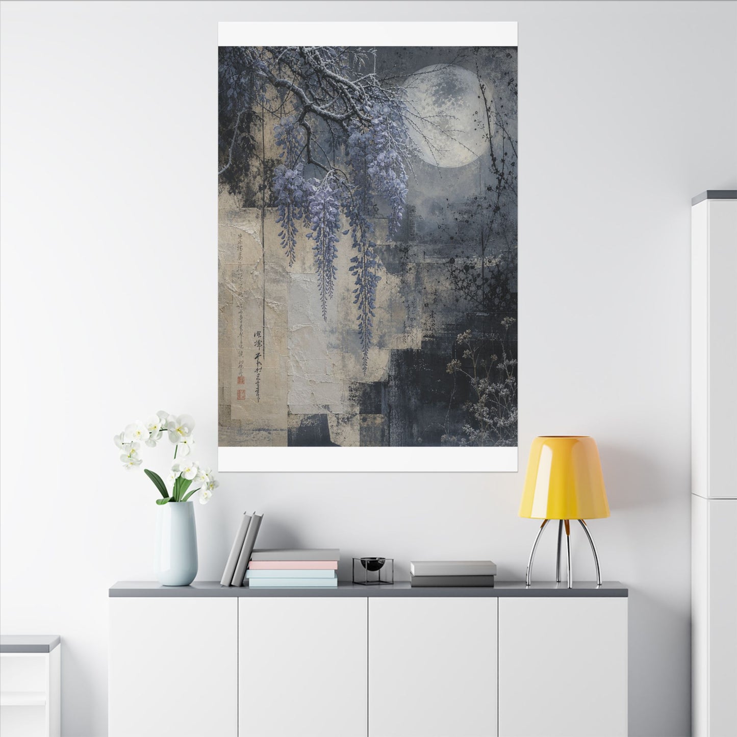 Winter Wisteria Texture Canvas Art | Elegant Decor
