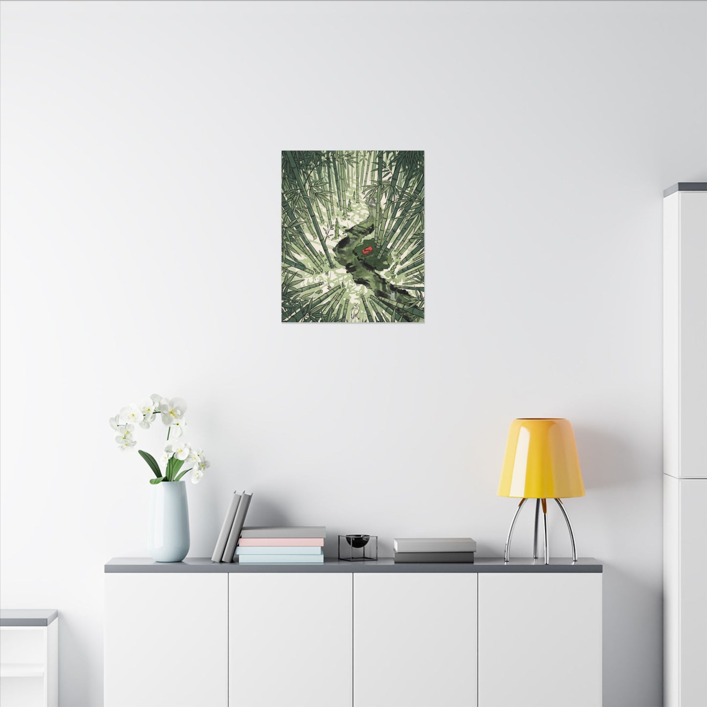 Peaceful Bamboo Grove Canvas Art - Ukiyo E Inspired Zen