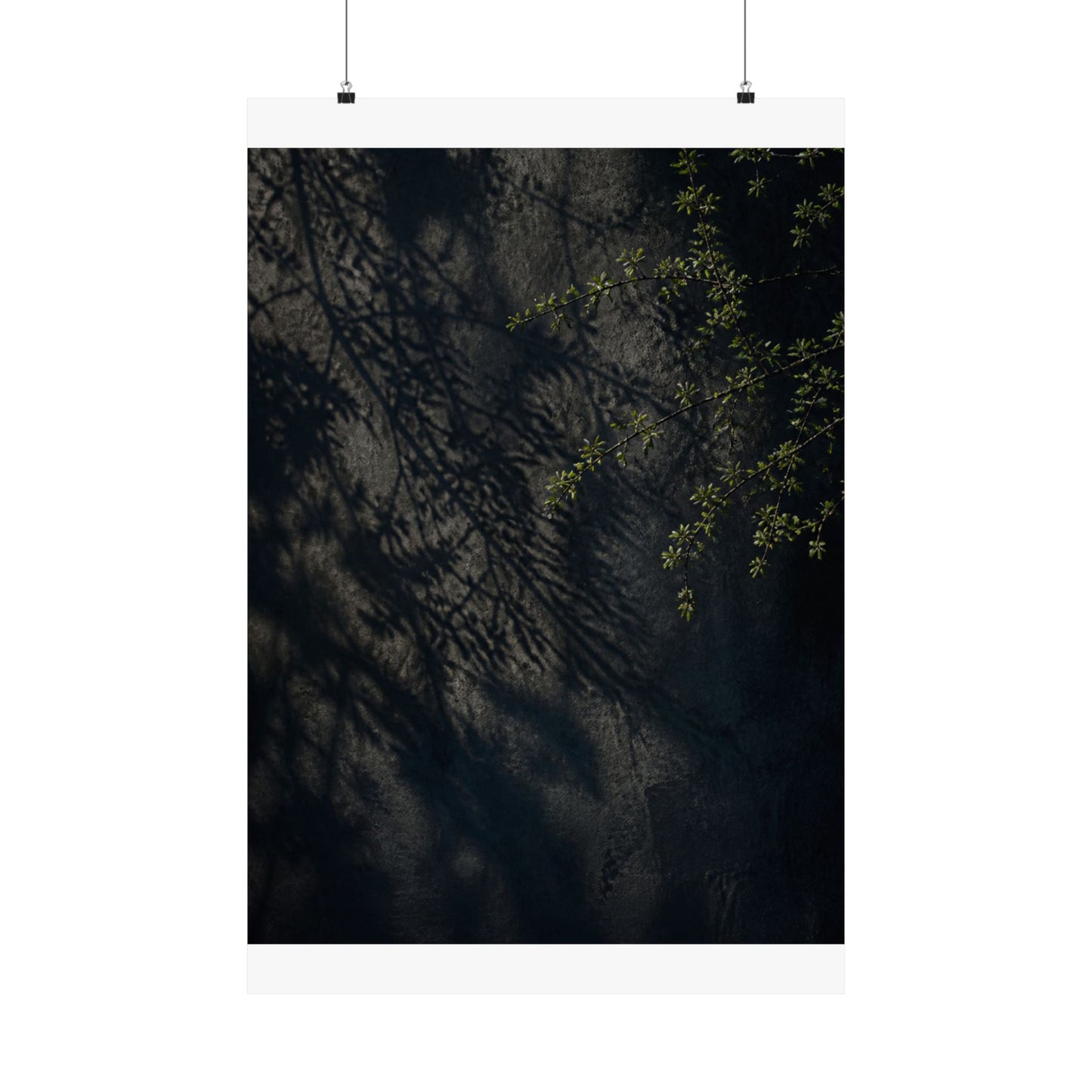 Dark Japandi Shadow Play in Overcast | Moody Minimal Wall Art Print