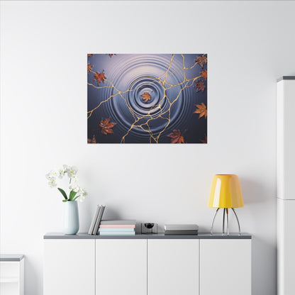Kintsugi Water Ripple in Dawn | Gold Vein Canvas Art