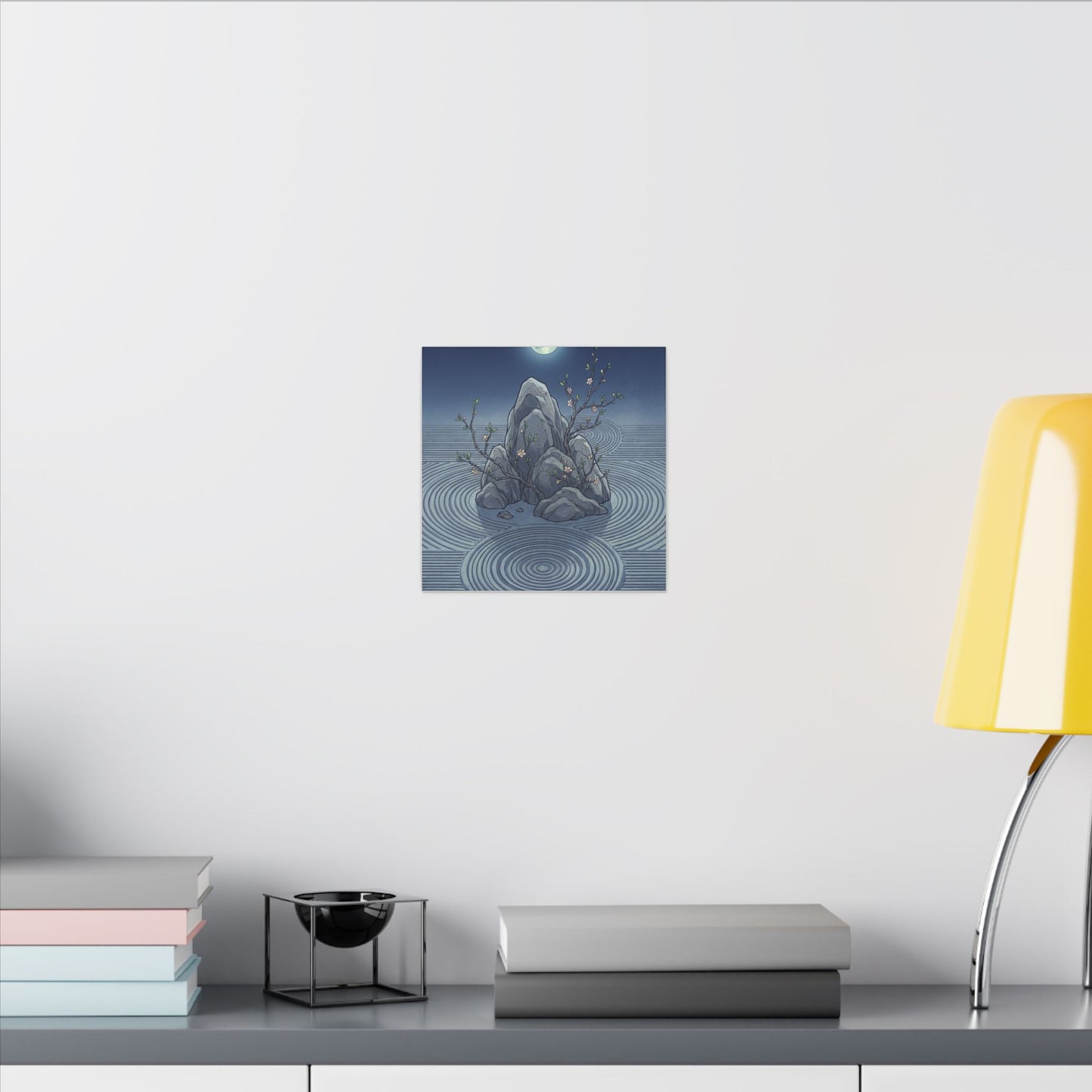 Spring Rock Garden Ukiyo E Inspired Canvas Art | Tranquil Decor
