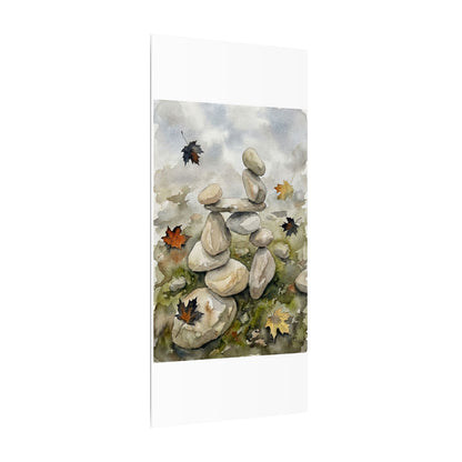 Overcast River Stones Canvas Art - Japandi Fukinsei