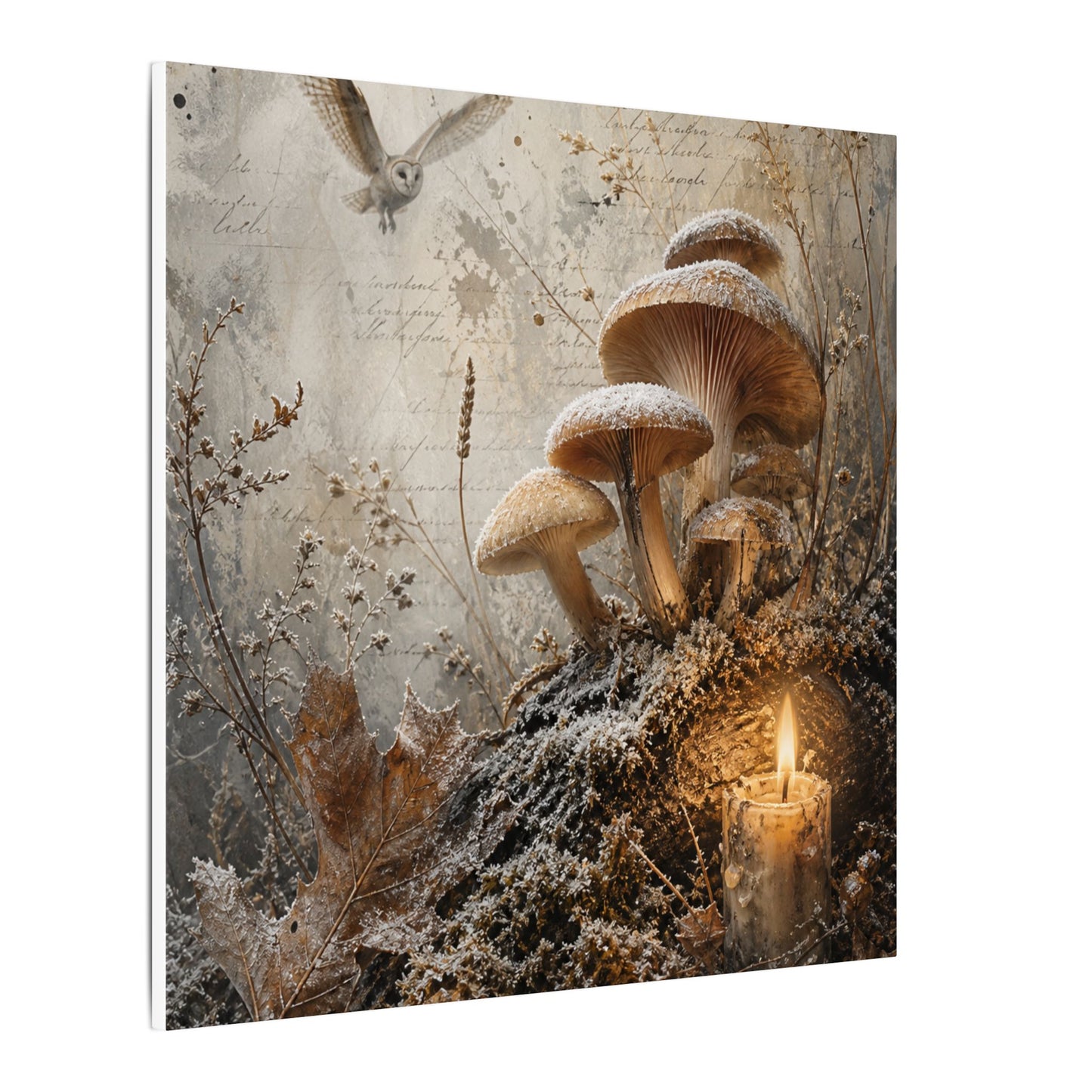 Wild Mushrooms Texture Canvas Art | Elegant Japandi Art