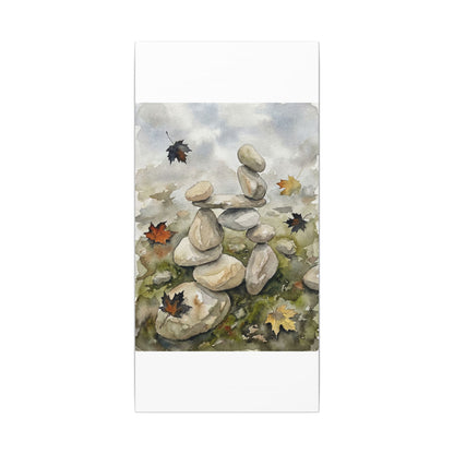 Overcast River Stones Canvas Art - Japandi Fukinsei