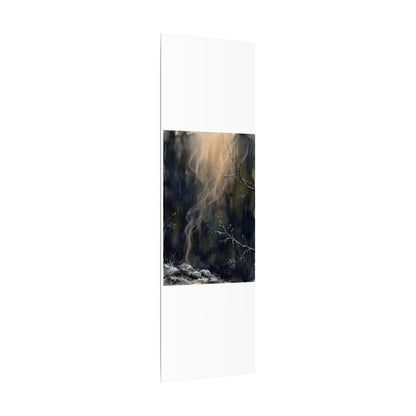 Incense Smoke Winter Canvas Art | Dark Japandi Moody Design