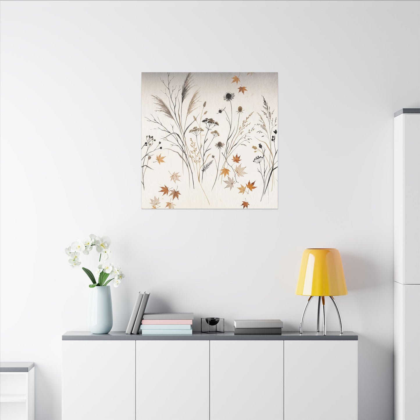 Dawn Dried Flowers Canvas Art - Japandi Kanso