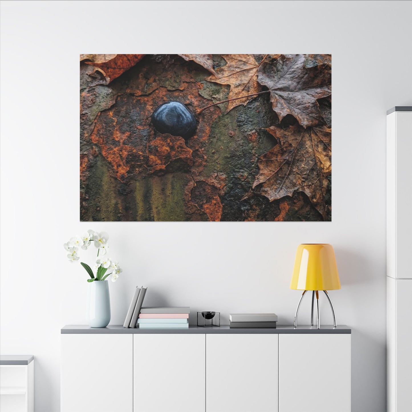 Datsuzoku Rust Patina Canvas Art - Dark Japandi Moody Minimal