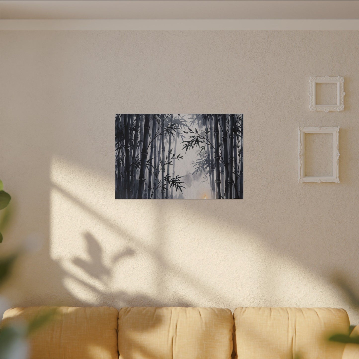Tranquil Bamboo Grove Canvas Art - Sumi E Zen