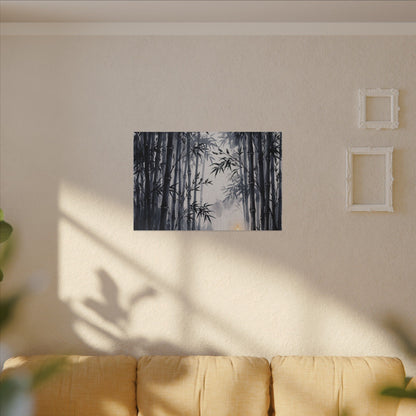 Tranquil Bamboo Grove Canvas Art - Sumi E Zen