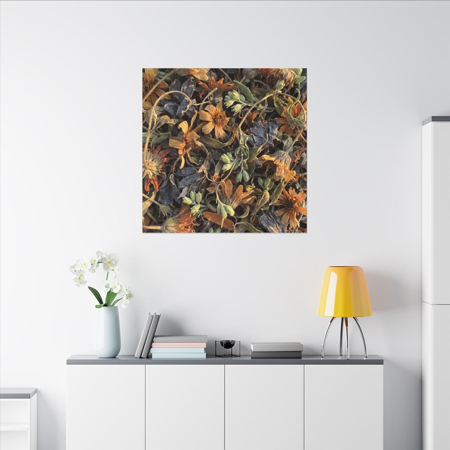 Spring Dried Flowers Japanese Pattern Canvas Art | Warm Decor