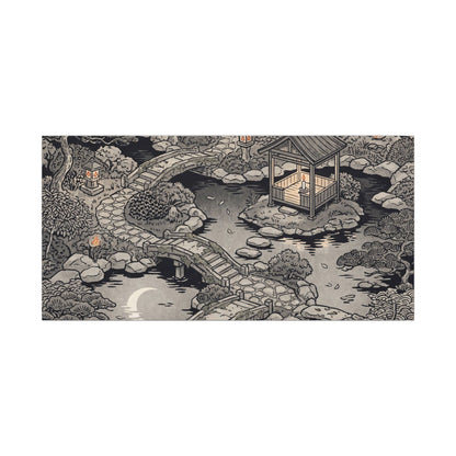 Moonlit Garden Ukiyo E Inspired Canvas Art | Serene Zen Art