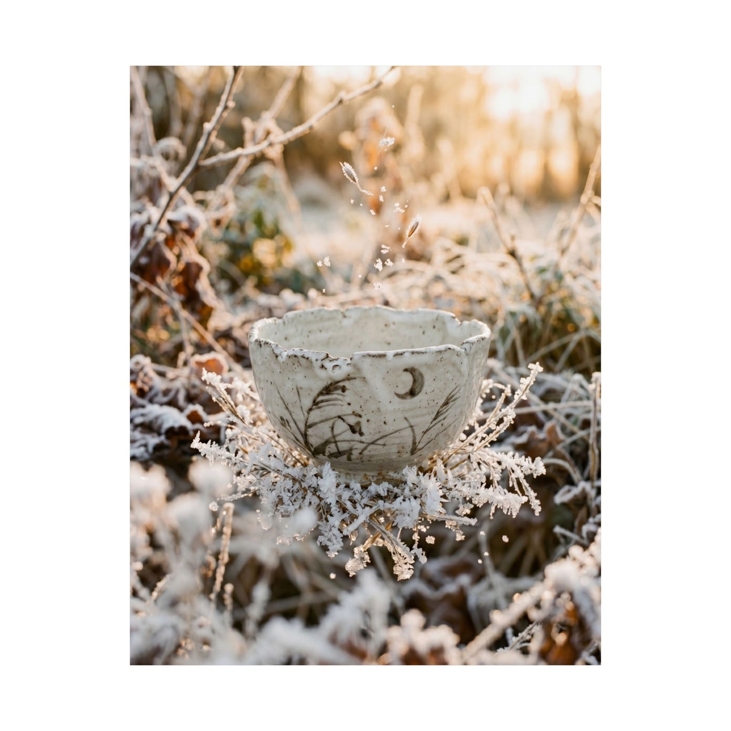 Golden Hour Ceramic Bowl Wall Art Print - Japandi Kanso