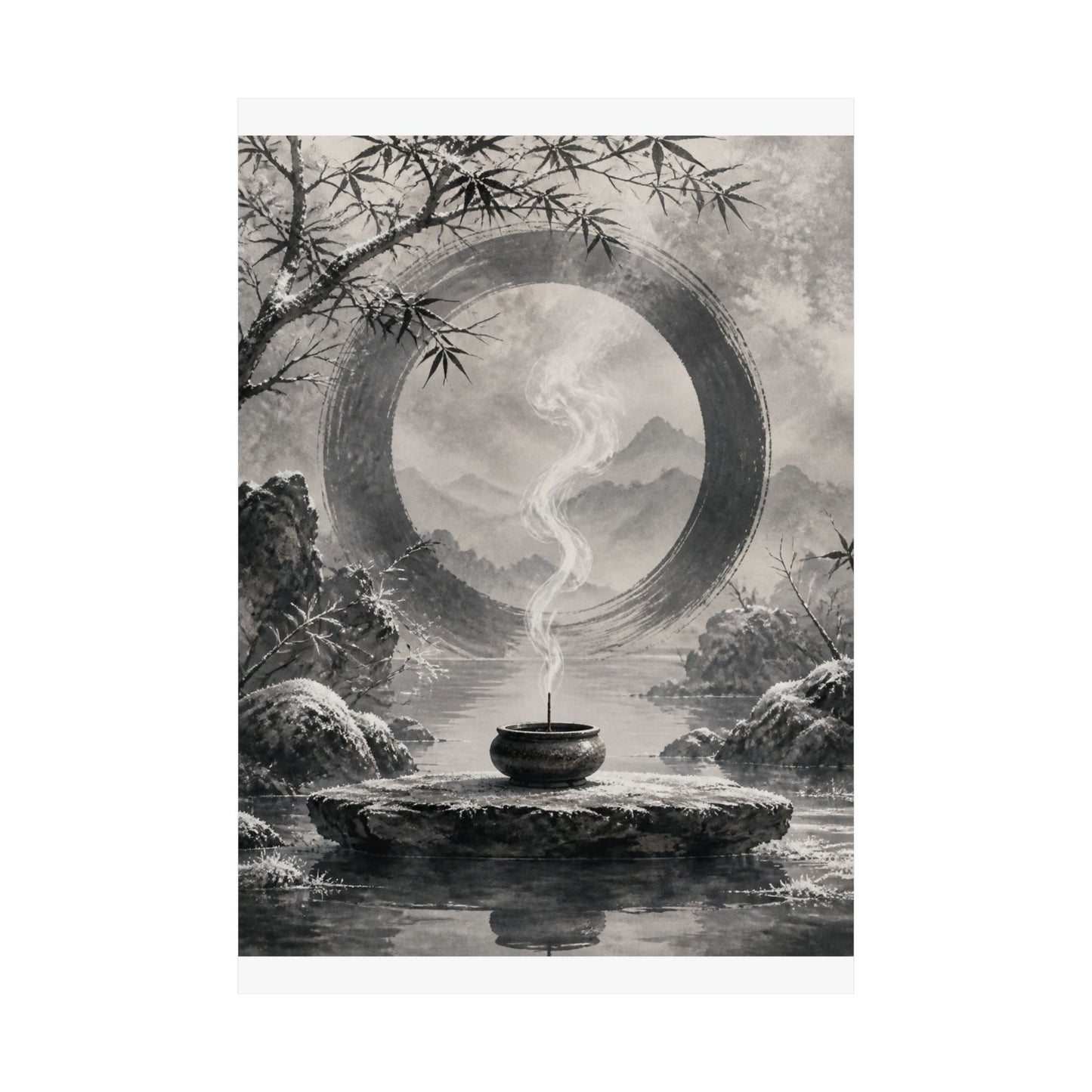 Dappled Incense Smoke Wall Art Print - Zen Seijaku