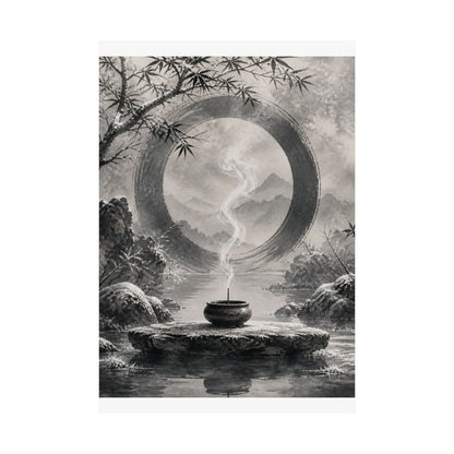 Dappled Incense Smoke Wall Art Print - Zen Seijaku