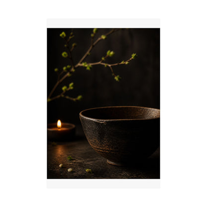 Spring Ceramic Bowl Shadow Zen Wall Art Print | Atmospheric Decor