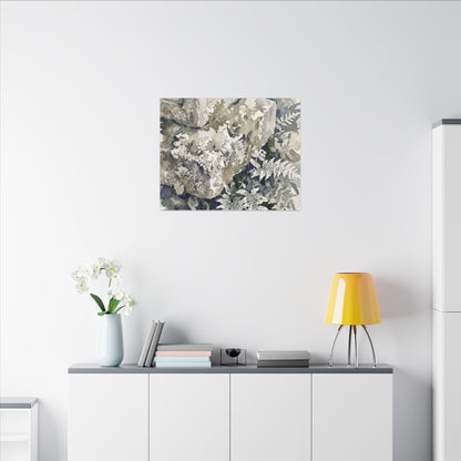 Stone Lantern Watercolor Canvas Art | Elegant Japandi Art