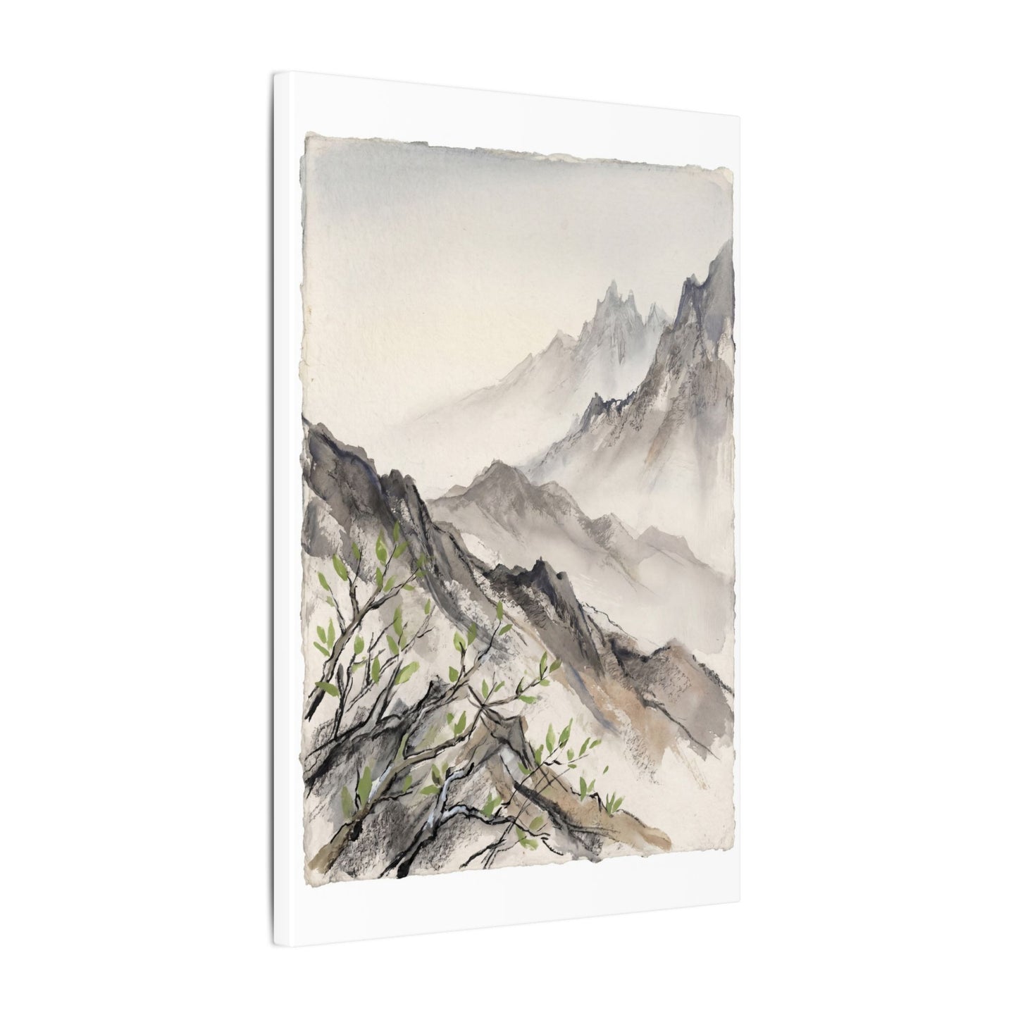 Spring Mountain Mist Texture Canvas Art | Warm Decor