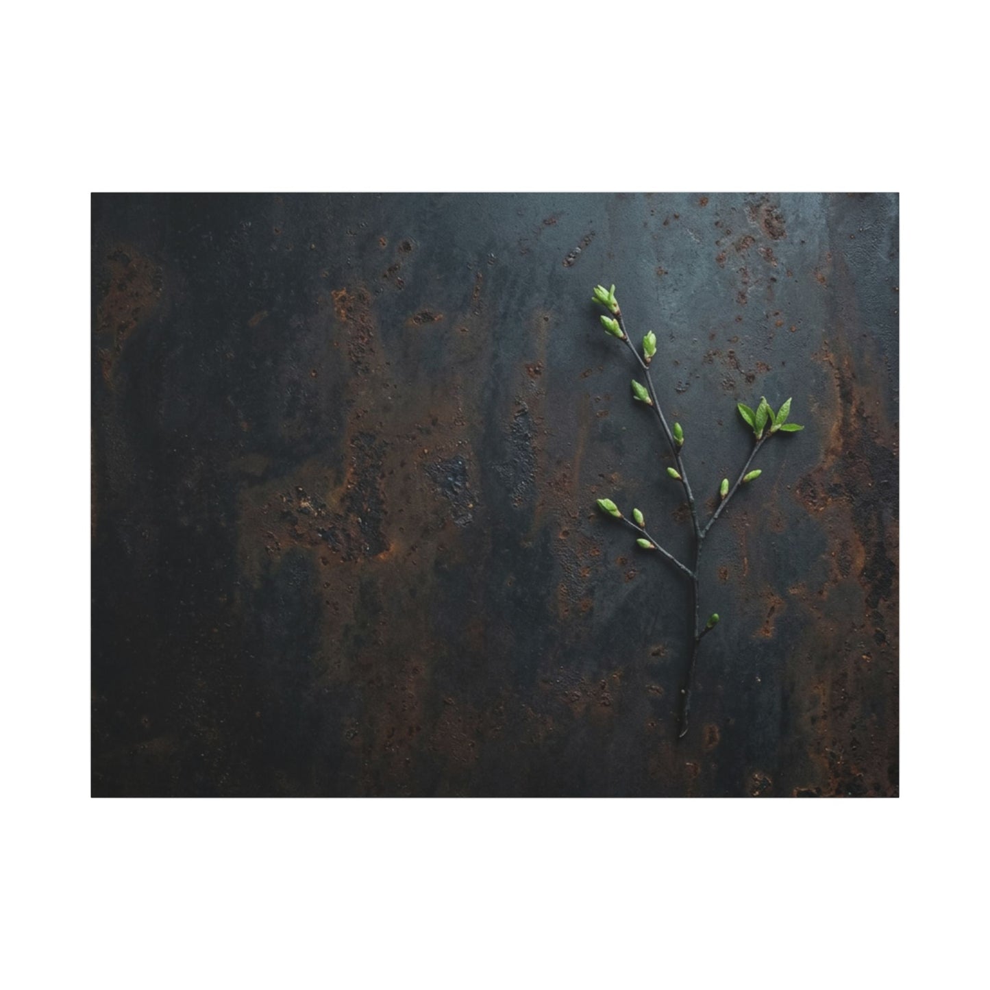 Rust Patina Moody Minimal Canvas Art | Moody Dark Japandi Art