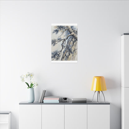 Moonlight Pine Tree Canvas Art - Japandi Seijaku