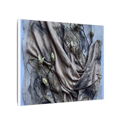 Japandi Silk Drape in Moonlight | Texture Canvas Art