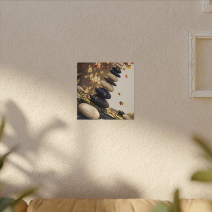 Ma River Stones Canvas Art - Kintsugi Gold Vein