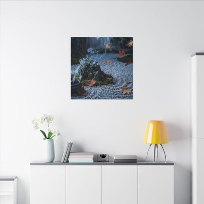 Autumn Incense Smoke Karesansui Canvas Art | Calm Decor