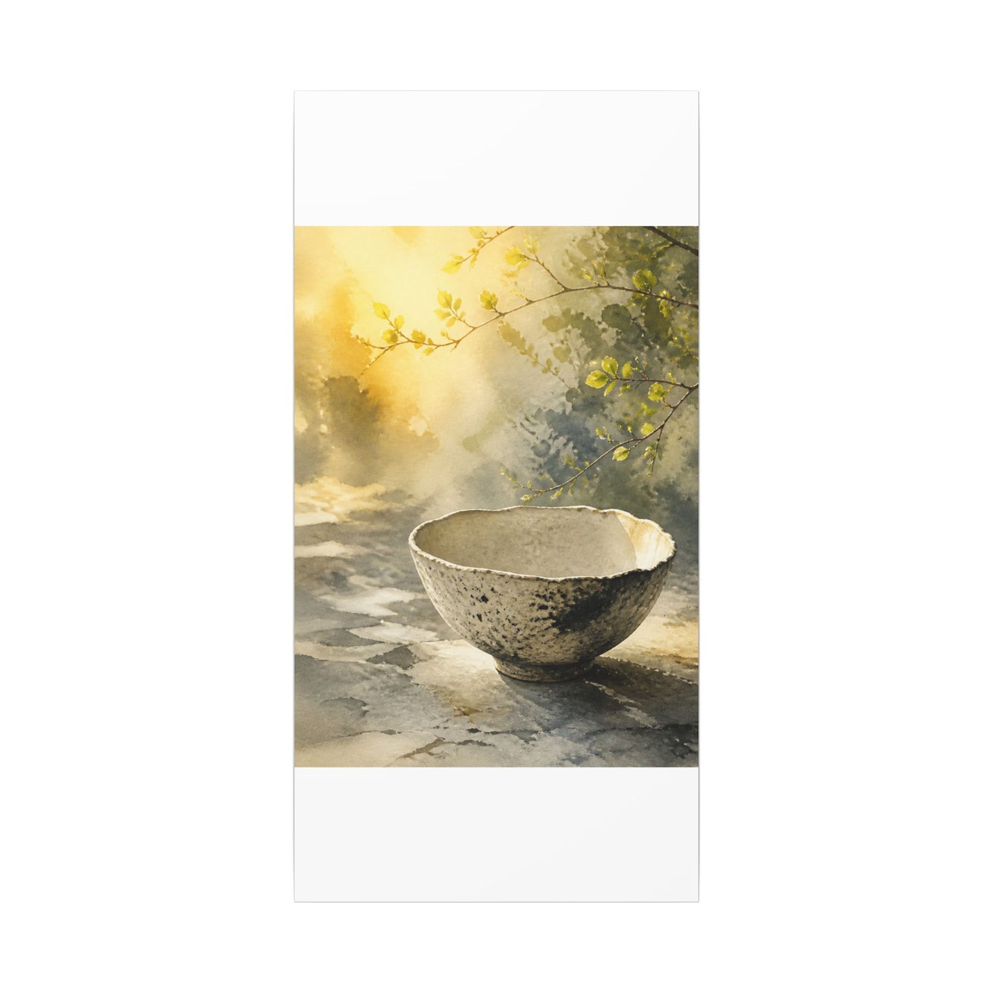 Cozy Ceramic Bowl Canvas Art - Watercolor Japandi