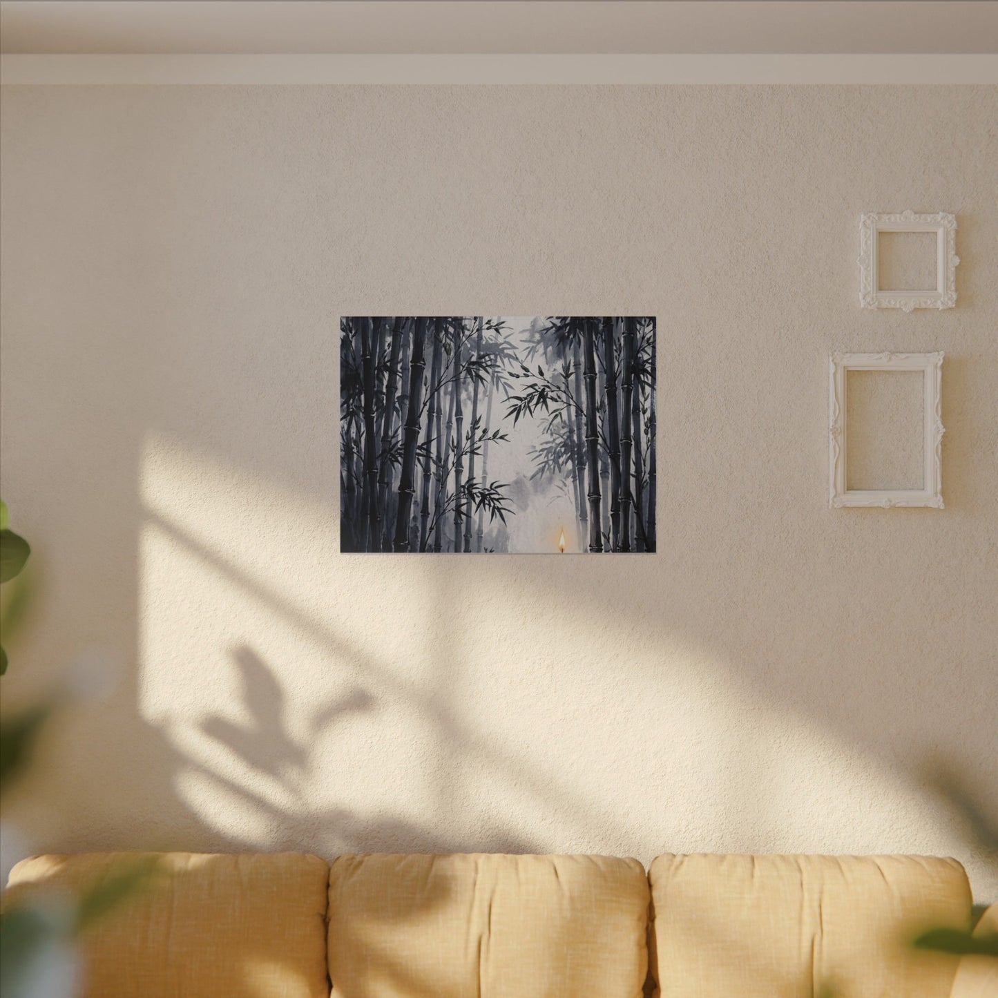 Tranquil Bamboo Grove Canvas Art - Sumi E Zen