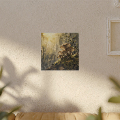 Wild Mushrooms Canvas Art | Spring Japandi Watercolor Art