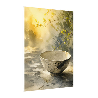 Cozy Ceramic Bowl Canvas Art - Watercolor Japandi