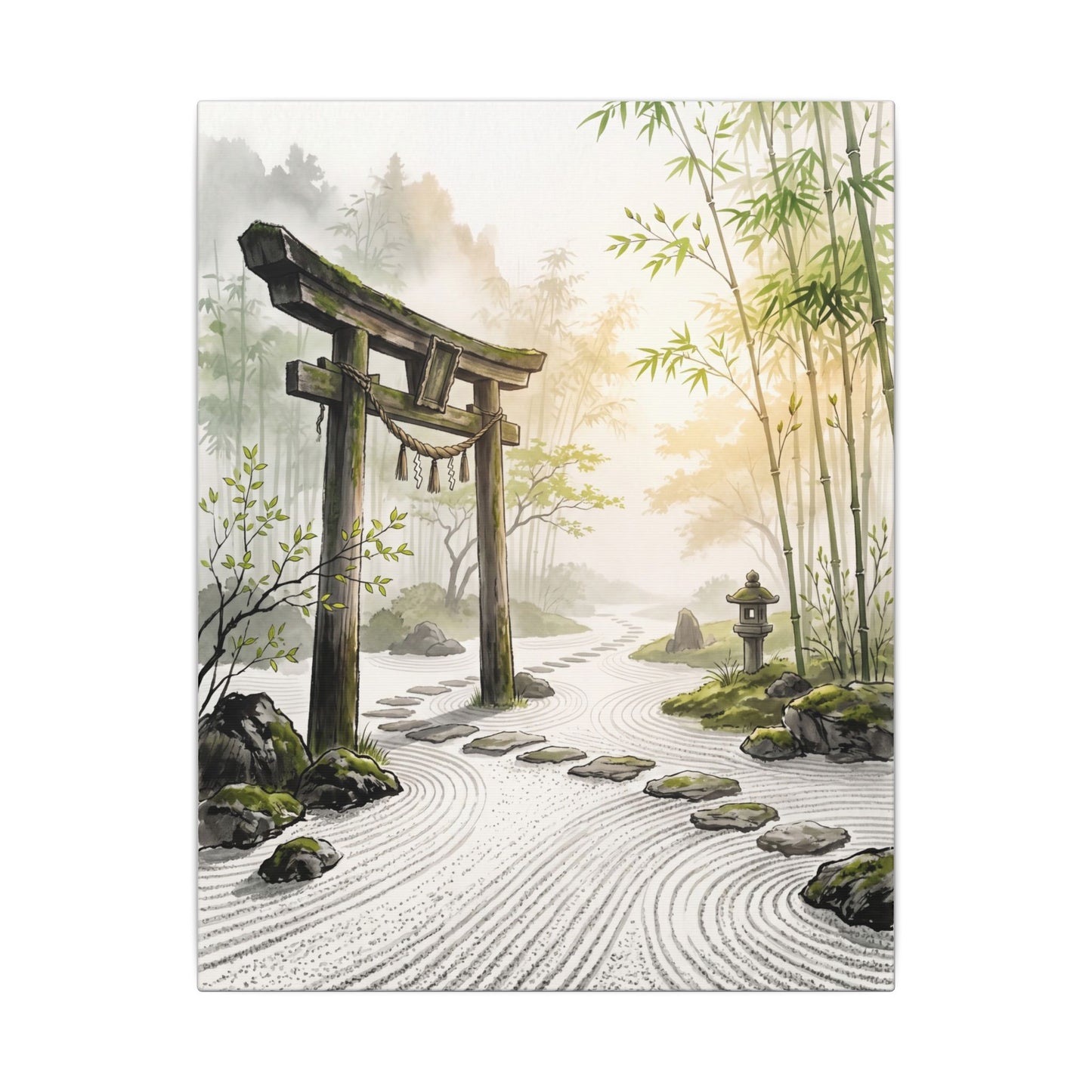 Peaceful Torii Gate Canvas Art - Karesansui Zen