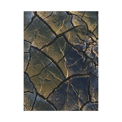 Winter Cracked Earth Moody Minimal Canvas Art | Atmospheric Decor