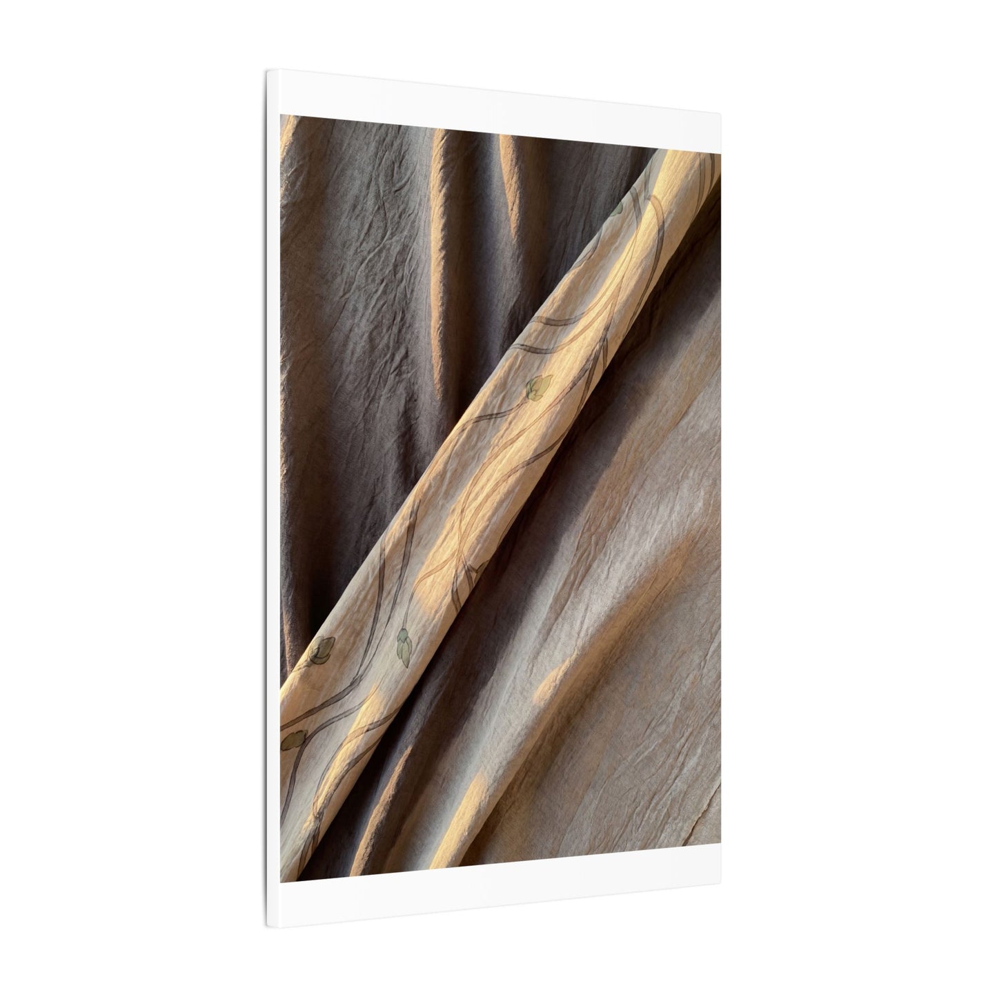 Warm Silk Drape Canvas Art - Japanese Pattern Japandi