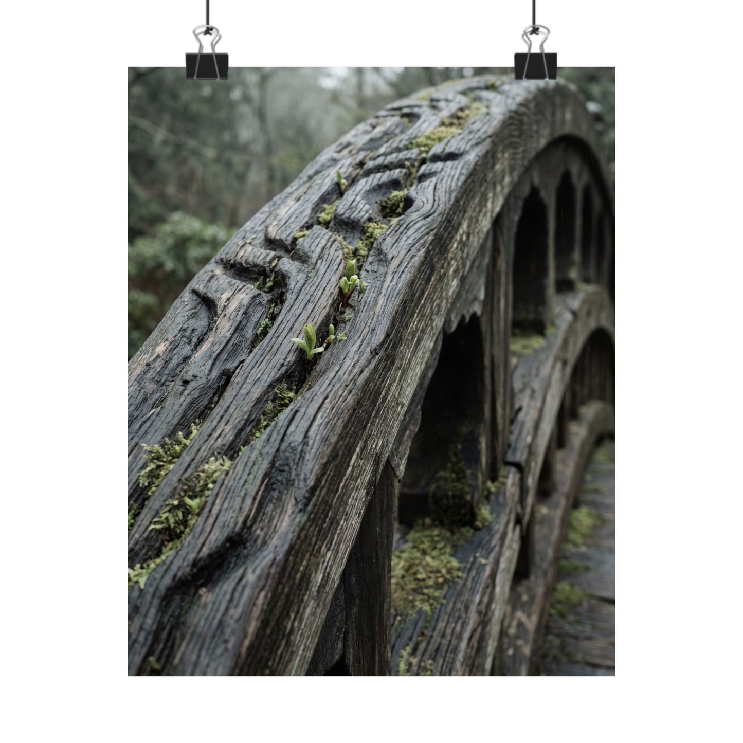 Kanso Wooden Bridge Wall Art Print - Japandi Japanese Pattern Art Print
