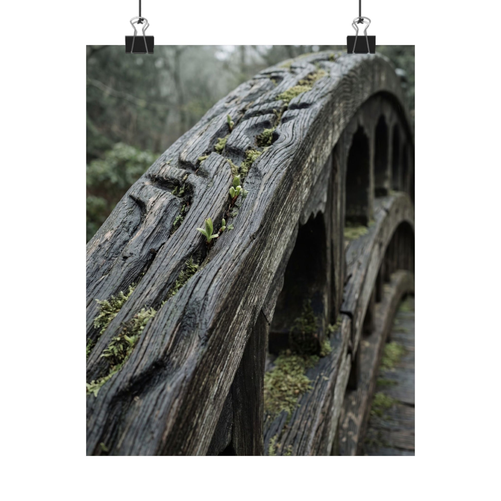 Kanso Wooden Bridge Wall Art Print - Japandi Japanese Pattern Art Print